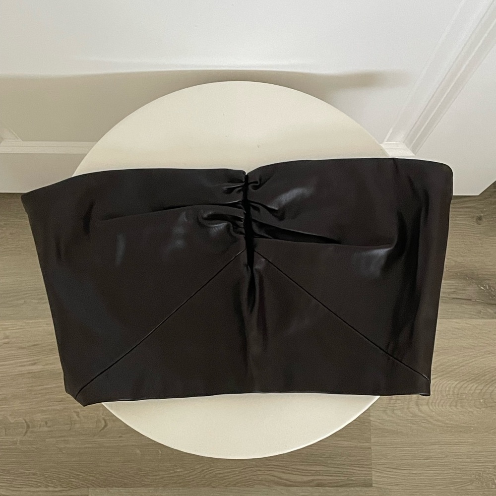 Zara Dark Leather-Look Top